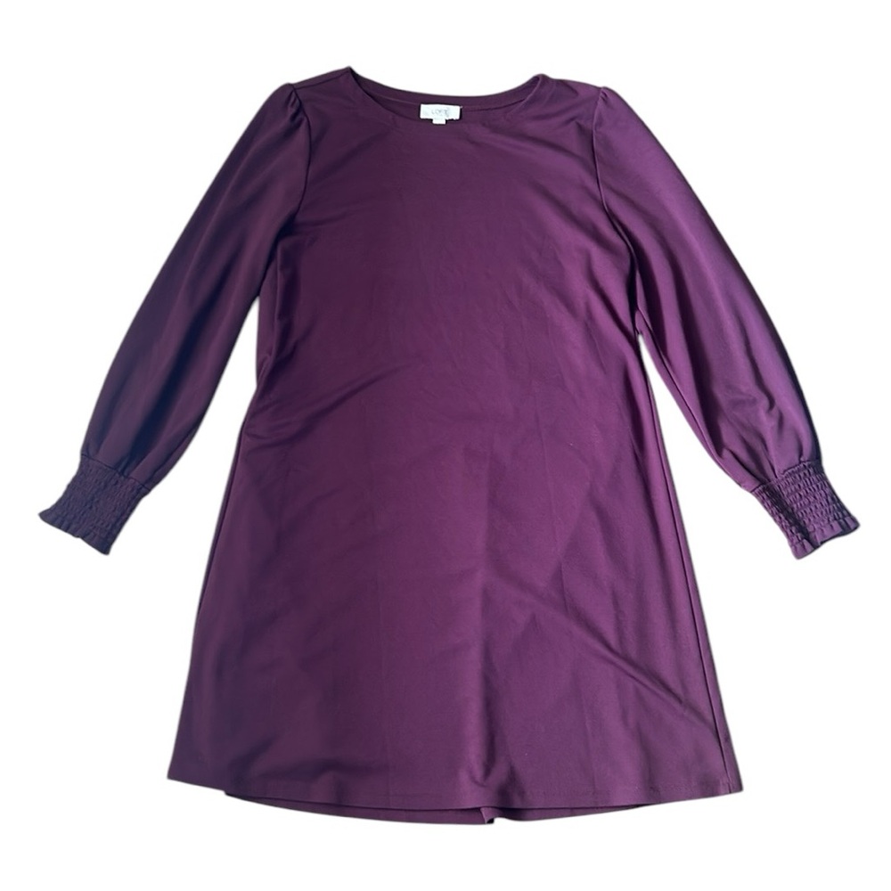 LOFT OUTLET Maroon Burgundy Long Sleeve Stretchy Shift Dress Women’s Size Large